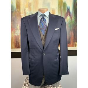 42L Take 6 Kashani Italy Navy Single Button Sport‎ Coat